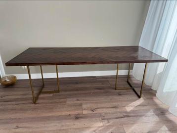 Dutchbone eettafel 220x90 visgraat massief hout beschikbaar voor biedingen
