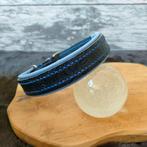 Halsband floral leder blauw 32-37cm, Nieuw, Ophalen of Verzenden, Wierden, Info@bydaiss.nl