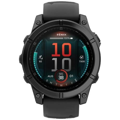 Garmin Fenix E 47mm Zwart Zwarte Siliconenband 010-03025-01, Sieraden, Tassen en Uiterlijk, Sporthorloges, Nieuw, Android, Zwart