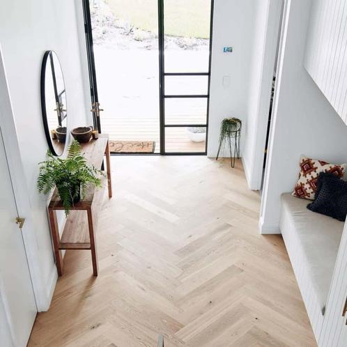 ACTIE OP=OP!! EIKEN VISGRAAT PARKET KANT EN KLAAR GEOLIED, Huis en Inrichting, Stoffering | Vloerbedekking, Nieuw, Parket, 75 m² of meer