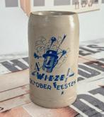 Vintage Wieze bierpot bierpul bier pot 1 Liter steen oktober, Ophalen of Verzenden, Zo goed als nieuw, Pul(len), Overige merken