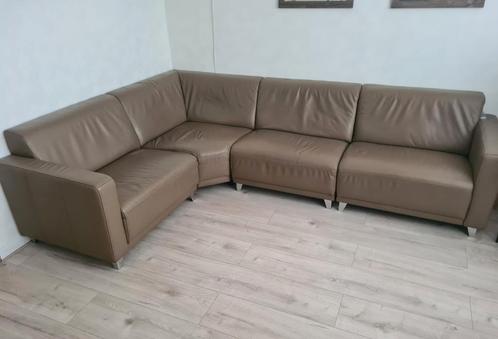Hoekbank leder, Huis en Inrichting, Banken | Complete zithoeken, Gebruikt, Ophalen