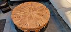 Mooie boomstamtafel teak, Rond, Zo goed als nieuw, Minder dan 50 cm, 50 tot 100 cm