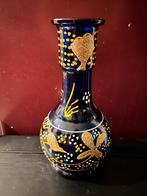 Kobalt Blauwe Vaas met Gouden Details / bohemen, Huis en Inrichting, Woonaccessoires | Vazen, Gebruikt, Blauw, Div, Ophalen of Verzenden