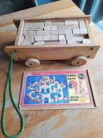 Trekkar met houten blokken 83 stuks, Gebruikt, Ophalen, Duw- of Trekspeelgoed