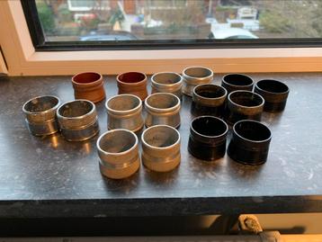 9 setjes oude reelringen, voor hengelbouw, reparatie beschikbaar voor biedingen