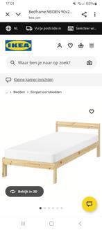 1 persoonsbed IKEA compleet, Huis en Inrichting, Ophalen, 90 cm, Beige, Zo goed als nieuw
