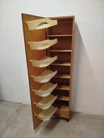 Vintage jaren’70 donkere eik fineer schoenenkast met 7vakken, Ophalen of Verzenden, Gebruikt, Jaren '70