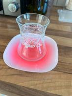 Te koop thee glas met zetters, Verzenden, Zo goed als nieuw