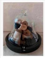 Stolp met oude Brocante houten klosjes garen 15 cm hg/17 cm, Antiek en Kunst, Curiosa en Brocante, Ophalen of Verzenden