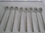 8 vintage RVS 18/8 ijslepel rond dessert lepel 19-21 cm p st, Ophalen of Verzenden