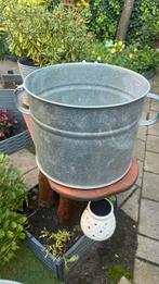 Galvaniseerde emmer (zink) – Ø 34 cm  H 26 cm – waterdicht, Minder dan 30 cm, Rond, Ophalen of Verzenden, Zo goed als nieuw