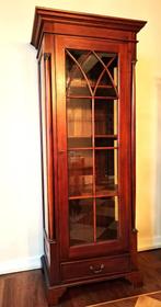 Teakhouten vitrinekast, Huis en Inrichting, Kasten | Vitrinekasten, Ophalen, Glas, 50 tot 100 cm, Zo goed als nieuw