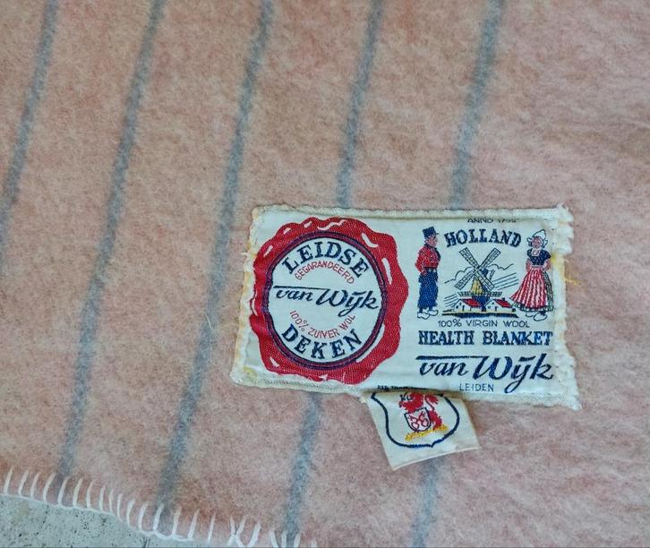 Leidse van Wijk wollen deken, Huis en Inrichting, Slaapkamer | Beddengoed, Deken of Dekbed, Tweepersoons, Grijs, Ophalen of Verzenden