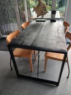 Eettafel industrieel massief hout, Ophalen, 100 tot 150 cm, 50 tot 100 cm, Zo goed als nieuw