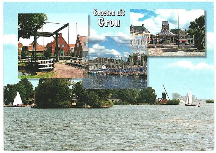 958480	Grou	Grouw	Friesland	Nette oude kaart Onbeschreven, Verzamelen, Ansichtkaarten | Nederland, Ongelopen, Friesland, Ophalen of Verzenden