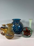 Glazen Vaasjes Mdina Malta en Paperweight, Antiek en Kunst, Ophalen of Verzenden