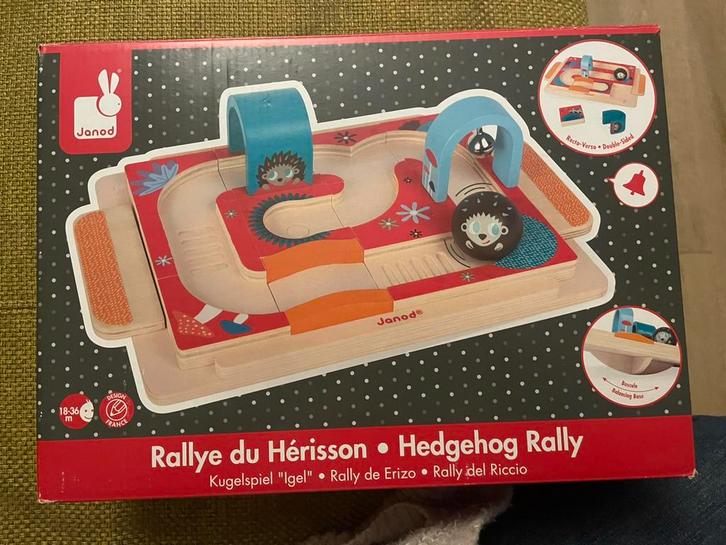 Janod egelrally houten speelgoed, Kinderen en Baby's, Speelgoed | Houten speelgoed, Zo goed als nieuw, Overige typen, Ophalen of Verzenden