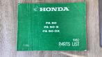 Honda origineel partslist Camino PA50 PA 50-S EN DX Modellen, Ophalen of Verzenden, Gebruikt