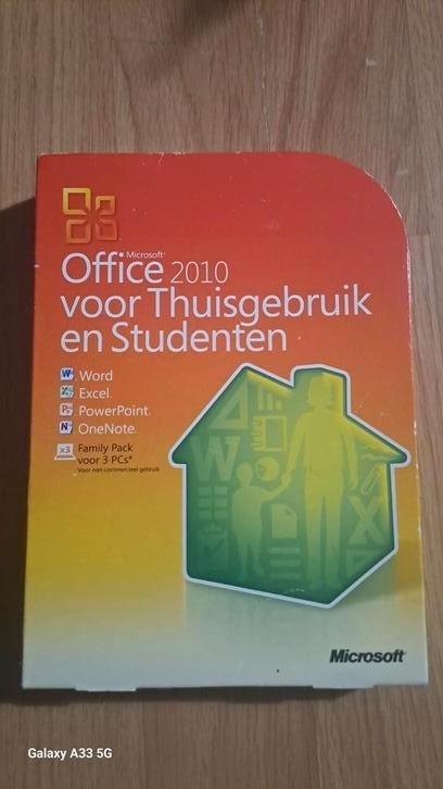 Microsoft Office 2010 thuis en student + losse Windows 10 64, Computers en Software, Besturingssoftware, Zo goed als nieuw, Windows