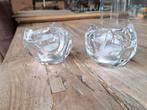 2 kristallen waxinelichthouders, Huis en Inrichting, Ophalen of Verzenden, Zo goed als nieuw, Overige materialen, Minder dan 25 cm