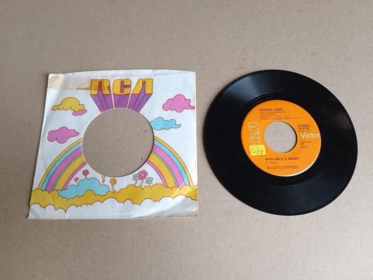 Single: George Jones - With Half A Heart (1972)/ USA, Cd's en Dvd's, Vinyl Singles, Gebruikt, Pop, 7 inch, Verzenden