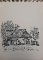 7 Pittoresk Karakteristieke Pentekeningen in Oud Schetsboek, Antiek en Kunst, Kunst | Tekeningen en Foto's, Ophalen