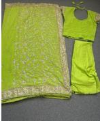 Groene saree mt 38, Kleding | Dames, Maat 38/40 (M), Overige typen, Ophalen of Verzenden, Zo goed als nieuw
