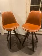 2 Barkrukken Hout/Kunstleder, Ophalen, Met voetsteun, Zo goed als nieuw, 90 cm of meer