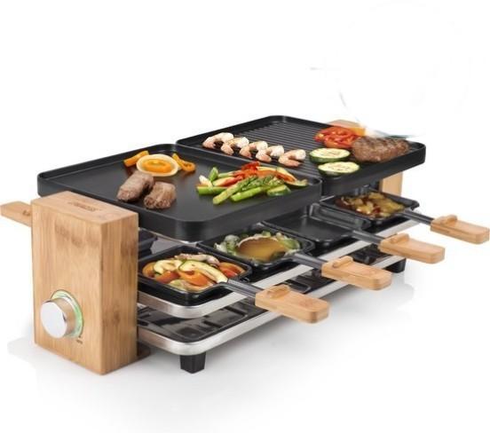 Princess gourmetstel Raclette en Steengrill Pure voor 8 pers, Witgoed en Apparatuur, Gourmetstellen, Zo goed als nieuw, 8 personen of meer
