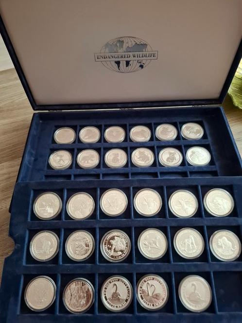 Werkelijk schitterende WILDLIFE COLLECTIE. In luxe cassette, Postzegels en Munten, Edelmetalen en Baren, Zilver, Ophalen of Verzenden