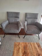 Grijze fauteuils - set van 2, Huis en Inrichting, Ophalen, Minder dan 75 cm, Zo goed als nieuw, Metaal