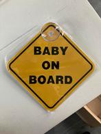 Baby on board bord bordje geel voor in de auto verkeersbord, Ophalen of Verzenden, Zo goed als nieuw