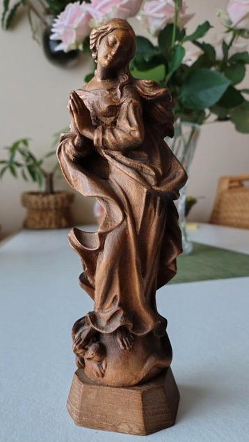  Prachtig vintage houten Maria Beeldje,madonna beschikbaar voor biedingen