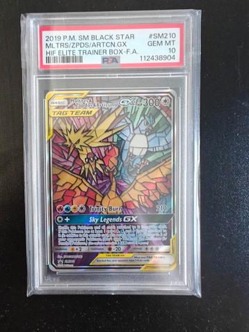 PSA 10 GEM MINT Moltres, Zapdos & Articuno SM210 beschikbaar voor biedingen