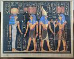 Schilderij op papyrus met Egyptische goden., Ophalen, 50 tot 75 cm, Zo goed als nieuw, Schilderij