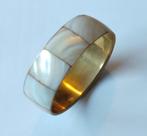 armband messing met ingelegde tegels, volgnr 5, Ophalen of Verzenden, Nieuw, Goud, Overige materialen