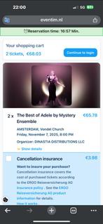 The Best Of Adele by Mystery Ensemble, Tickets en Kaartjes, Twee personen, Augustus