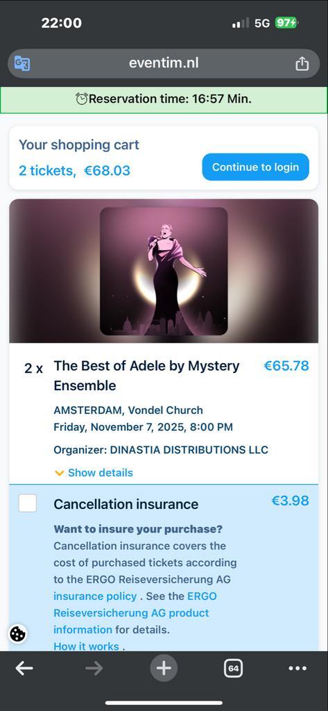 The Best Of Adele by Mystery Ensemble, Tickets en Kaartjes, Concerten | Overige, Twee personen, Augustus