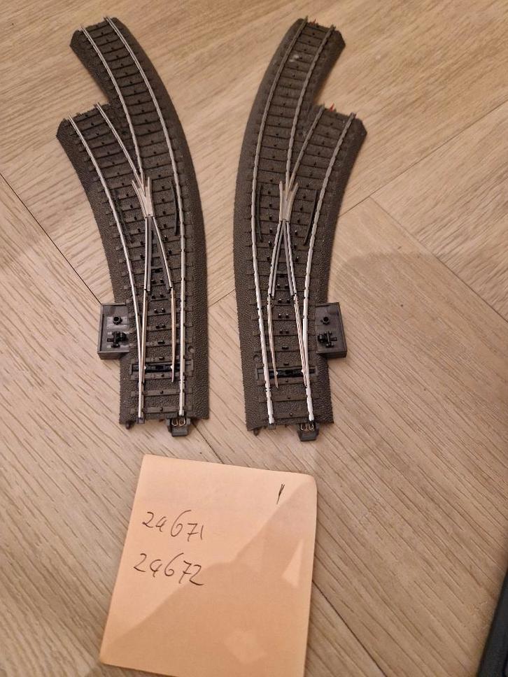 Marklin treinrails wissel 24671 en 24672, Hobby en Vrije tijd, Modeltreinen | H0, Gebruikt, Rails, Wisselstroom, Märklin, Ophalen of Verzenden
