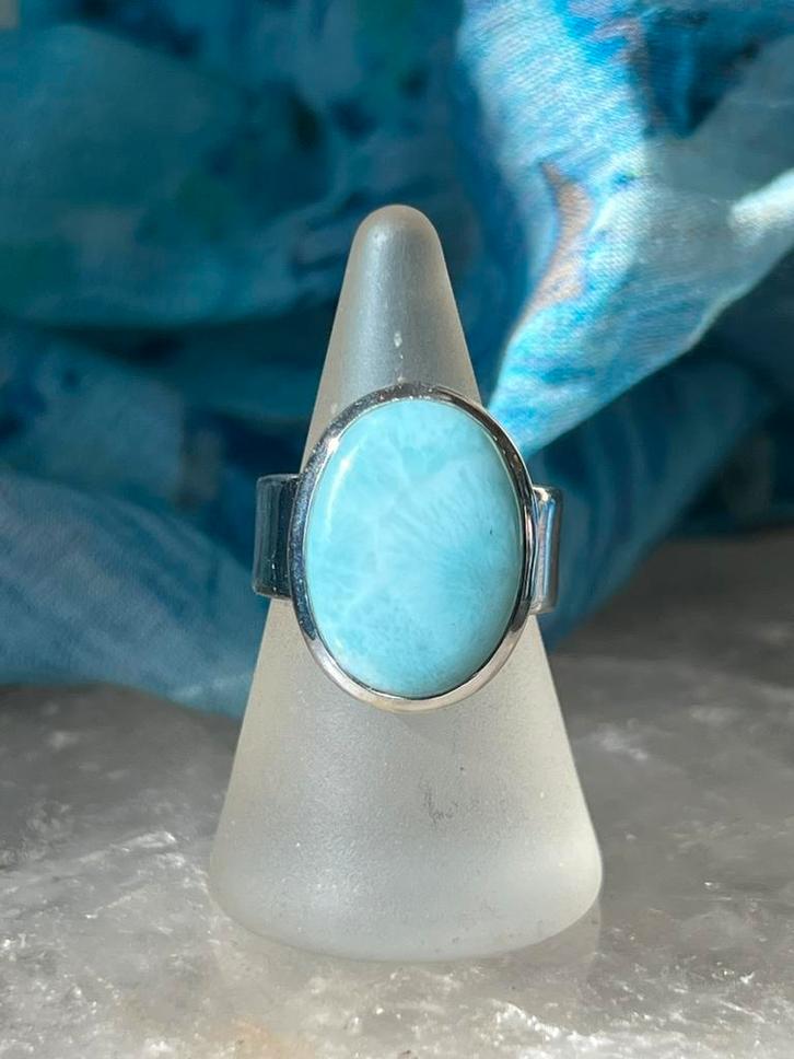 Larimar topkwaliteit beschermt geluk intuïtie vreugde uniek, Sieraden, Tassen en Uiterlijk, Ringen, Nieuw, Dame of Heer, 18 tot 19