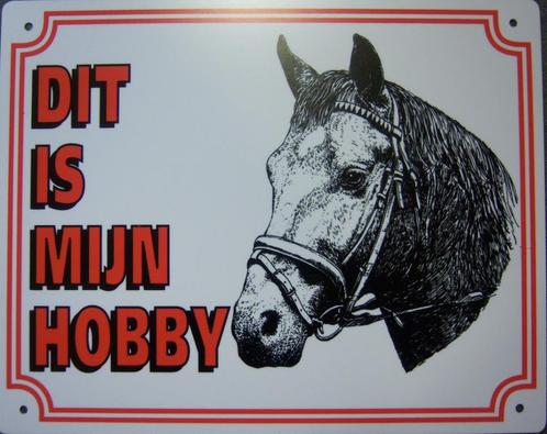 Dit is mijn hobby paard horse reclamebord van kunststof deco, Huis en Inrichting, Woonaccessoires | Wanddecoraties, Nieuw, Ophalen of Verzenden