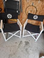 2 lifestyle regisseursstoelen, Tuin en Terras, Ophalen, Zo goed als nieuw
