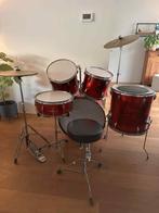 Hayman drumstel - Rode kleur, Muziek en Instrumenten, Drumstellen en Slagwerk, Ophalen, Gebruikt, Overige merken