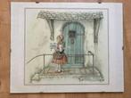 Anton Pieck ingelijste prent van Roodkapje van de Efteling, Antiek en Kunst, Ophalen of Verzenden