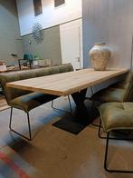 Boomstamtafel eiken - Livinn Zevenaar, 100 tot 150 cm, Ophalen of Verzenden, Vijf personen of meer, Rechthoekig