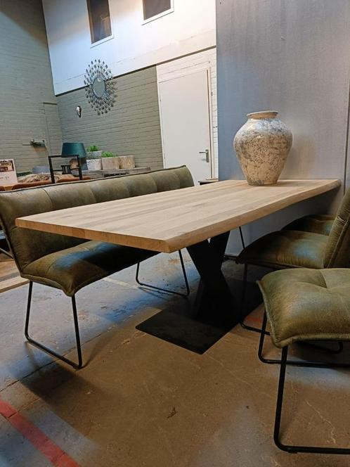 Boomstamtafel eiken - Livinn Zevenaar, Huis en Inrichting, Tafels | Eettafels, Nieuw, 100 tot 150 cm, 200 cm of meer, Vijf personen of meer
