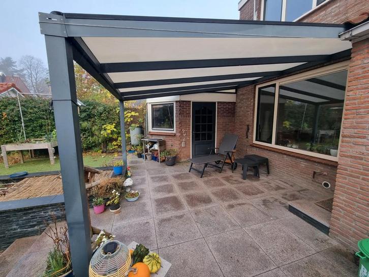 Overkapping 3,7x4,1m - Melkwit Kunststof, Tuin en Terras, Overkappingen, Ophalen