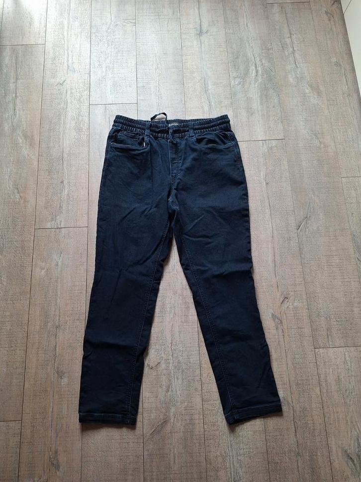 Donkerblauwe denim jogger MS Mode mt 44, Kleding | Dames, Grote Maten, Zo goed als nieuw, Broek of Spijkerbroek, Blauw, Ophalen of Verzenden
