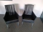 4x zwarte stoelen op wieltjes, Huis en Inrichting, Minder dan 75 cm, Modern , design, Zo goed als nieuw, Ophalen